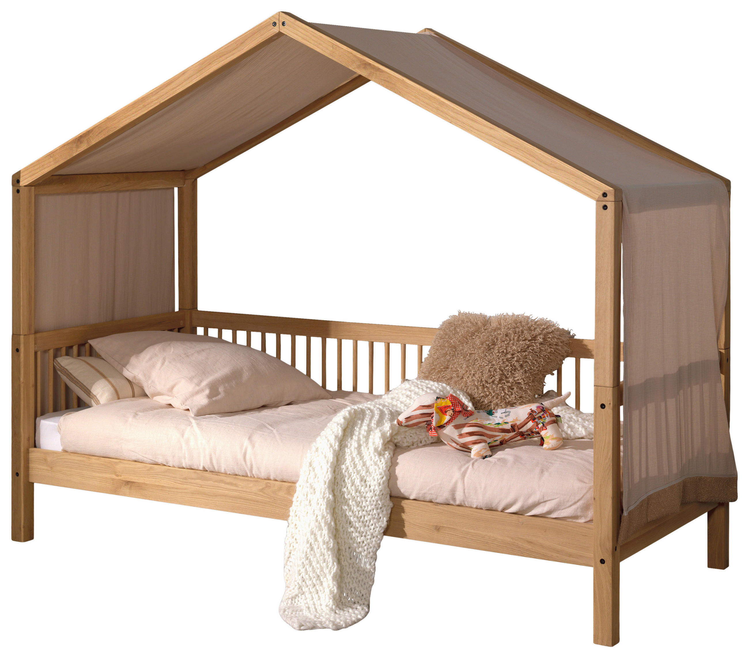 HAUSBETT Vorhang, Rollrost 90/200 cm  - Eichefarben/Naturfarben, MODERN, Holz (90/200cm) - MID.YOU