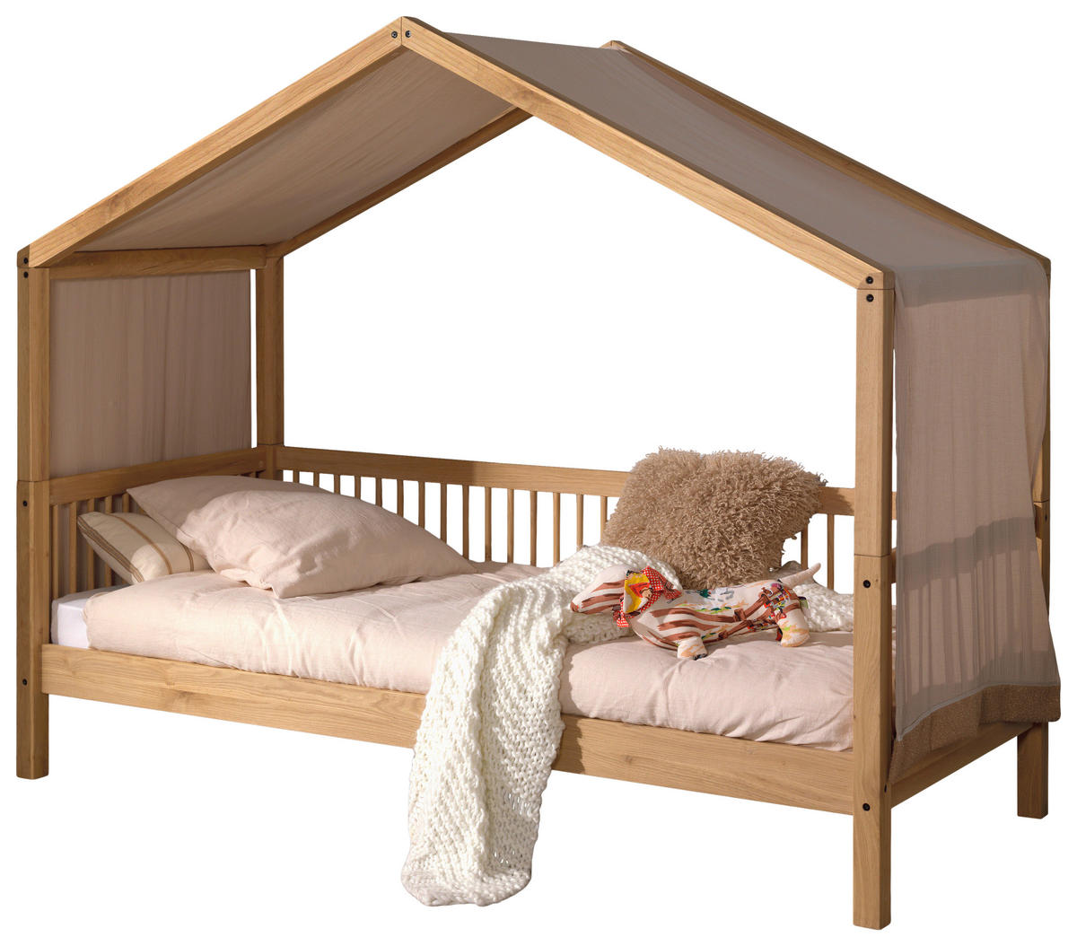 HAUSBETT Vorhang, Rollrost 90/200 cm  in Eichefarben, Naturfarben  - Eichefarben/Naturfarben, MODERN, Holz (90/200cm) - MID.YOU