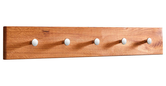 GARDEROBENLEISTE  in Wildeiche massiv Eichefarben  - Eichefarben, Natur, Holz/Metall (70/10/3,5cm) - Linea Natura