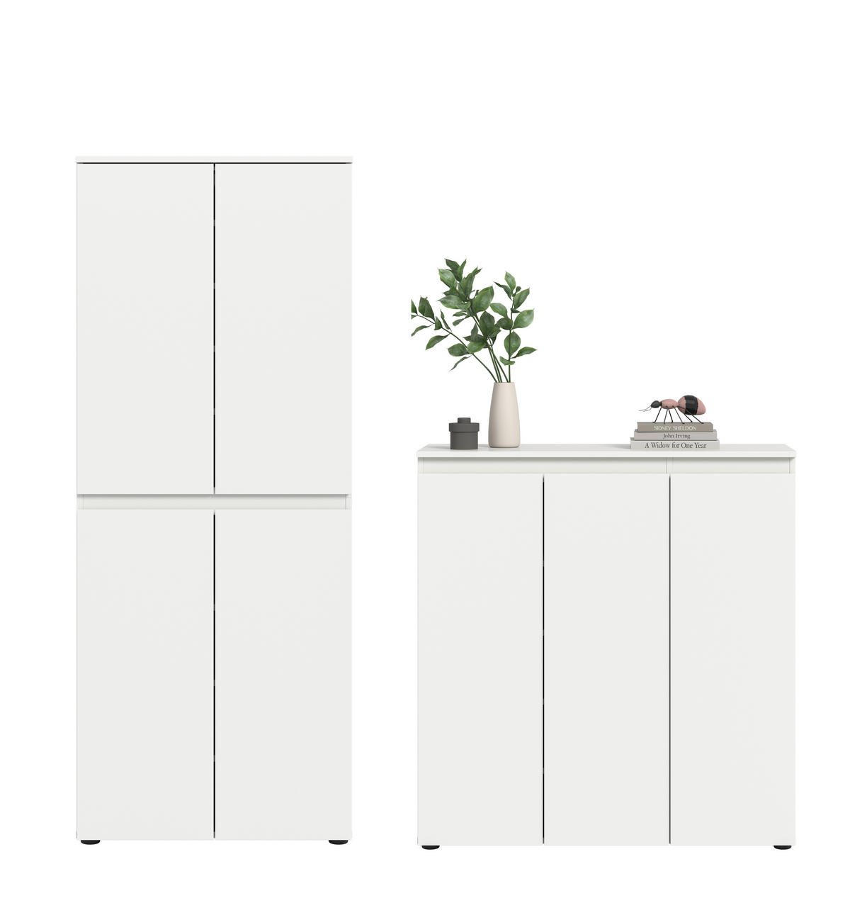 GARDEROBENSCHRANK  in 190/175/37 cm  - Schwarz/Weiß, Design, Holzwerkstoff/Kunststoff (190/175/37cm) - Livetastic