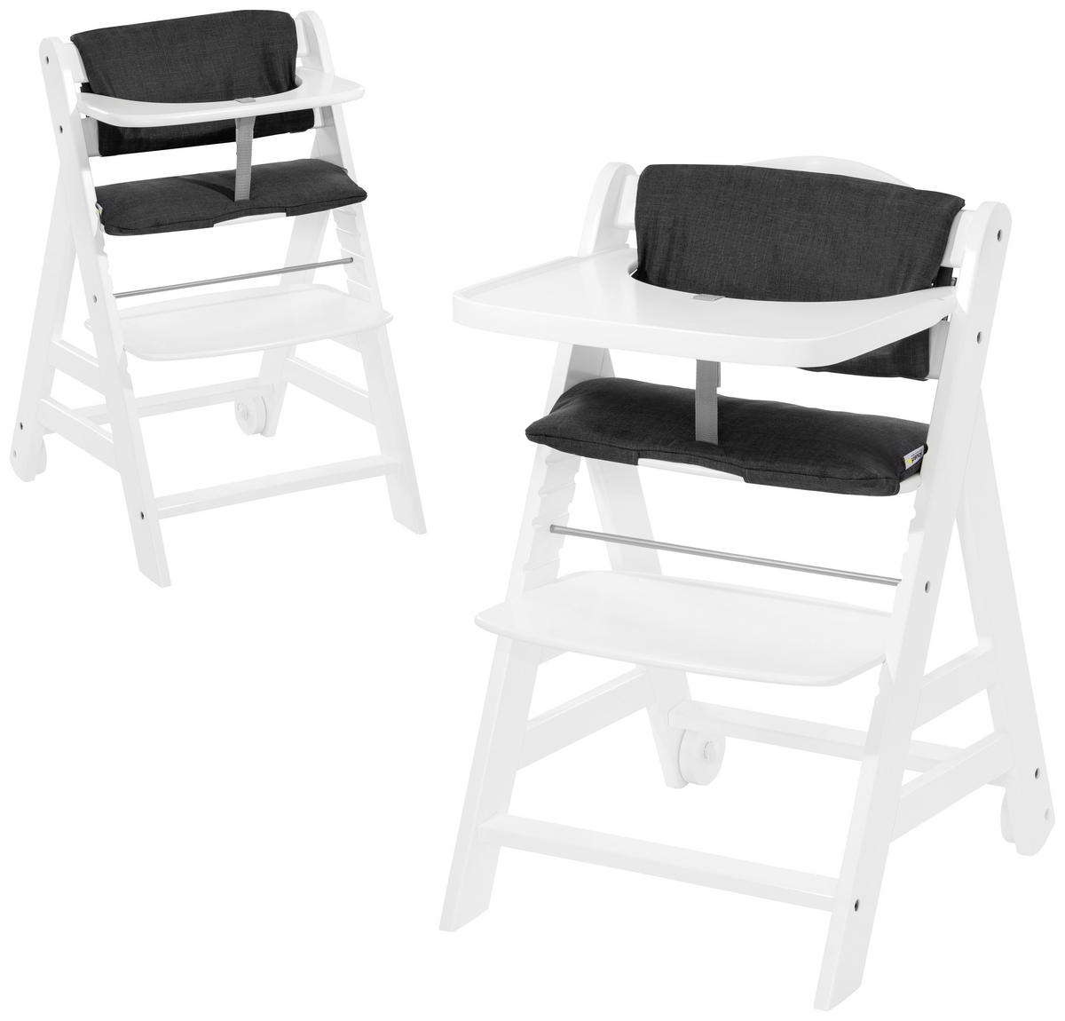 HOCHSTUHL BETA + BOUNCER Grau, Weiß  - Weiß/Grau, Basics, Holz (58/48/83cm) - Hauck