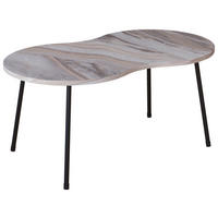 COUCHTISCH Mirola 90/41/42 cm formgebogen Weiß  - Schwarz/Weiß, Design, Holzwerkstoff (90/41/42cm) - MID.YOU