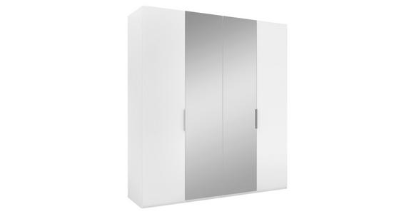 DREHTÜRENSCHRANK 200/223/62 cm 4-türig Weiß - Alufarben/Weiß, KONVENTIONELL, Glas/Holzwerkstoff (200/223/62cm) - Novel