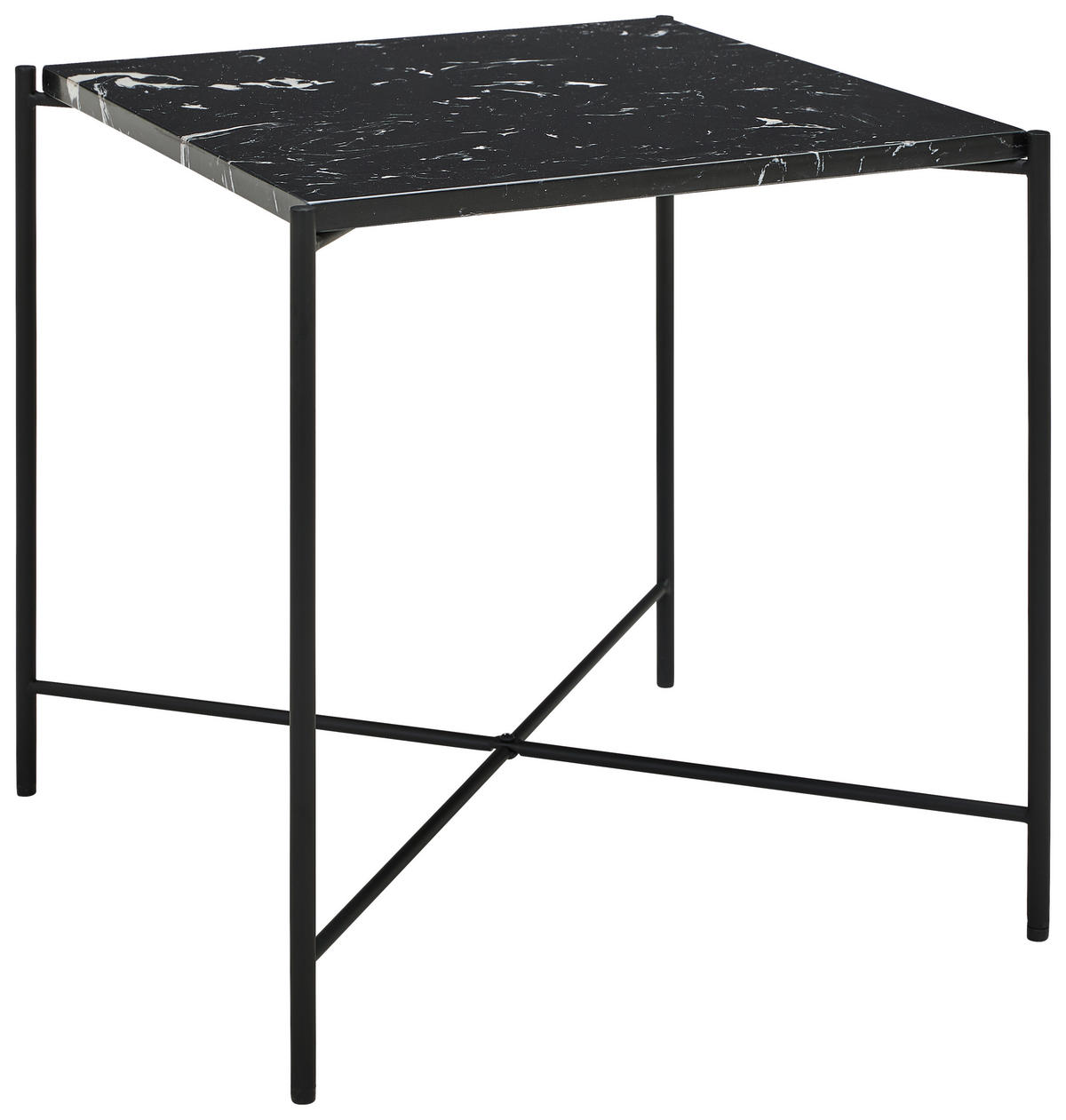 BEISTELLTISCH 40/40/40 cm Schwarz quadratisch  - Schwarz, Trend, Stein/Metall (40/40/40cm) - Landscape