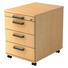 ROLLCONTAINER - Ahornfarben/Alufarben, KONVENTIONELL, Holzwerkstoff/Kunststoff (42,8/59/56cm) ROLLCONTAINER - Ahornfarben/Alufarben, KONVENTIONELL, Holzwerkstoff/Kunststoff (42,8/59/56cm)