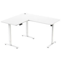 ECKSCHREIBTISCH  Weiß höhenverstellbar  - Weiß, MODERN, Holzwerkstoff/Metall (160/74,5/119/140cm) - MID.YOU