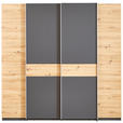KLEIDERSCHRANK  in Graphitfarben, Eiche Artisan  - Silberfarben/Graphitfarben, KONVENTIONELL, Holzwerkstoff/Kunststoff (215/211/60cm) - Carryhome