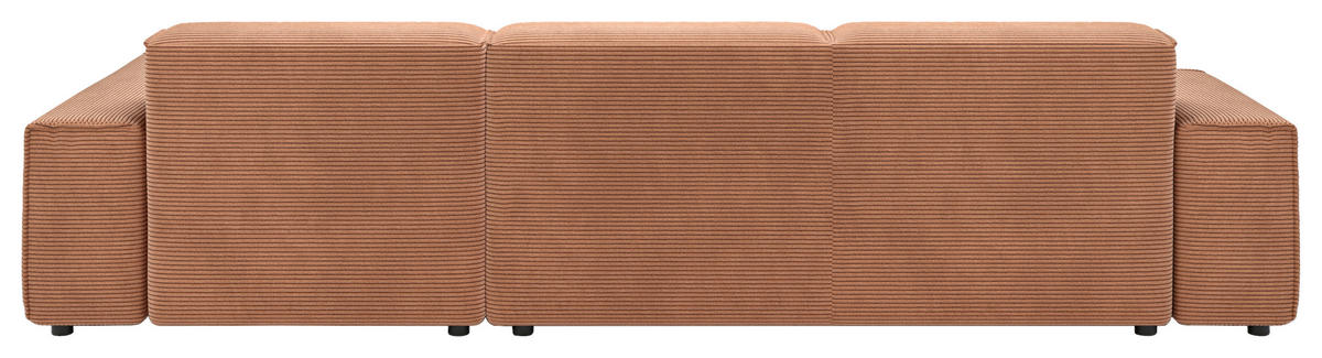 ECKSOFA in Cord Rostfarben  - Rostfarben/Schwarz, Design, Kunststoff/Textil (300/189cm) - Pure Home Lifestyle