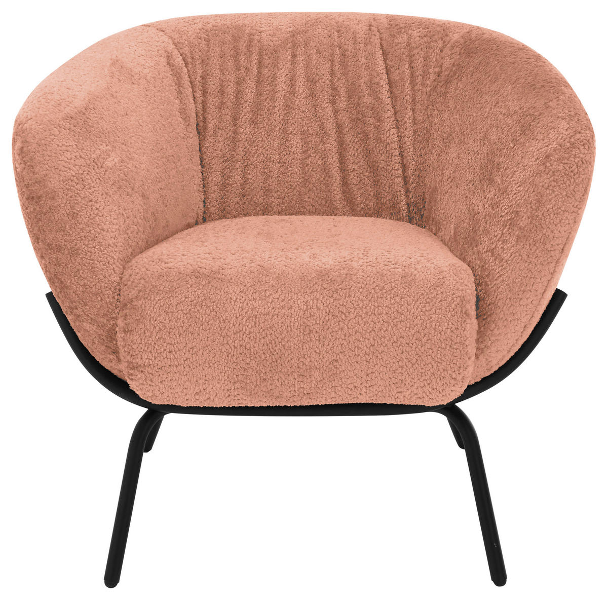 COCKTAILSESSEL - Schwarz/Altrosa, Design, Textil/Metall (79/71/74cm) - Lomoco