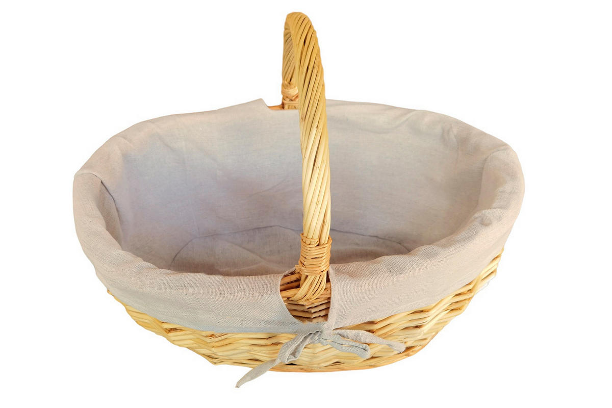 EINKAUFSKORB  - Taupe/Beige, Natur, Holz/Textil (46/34/20(32)cm)