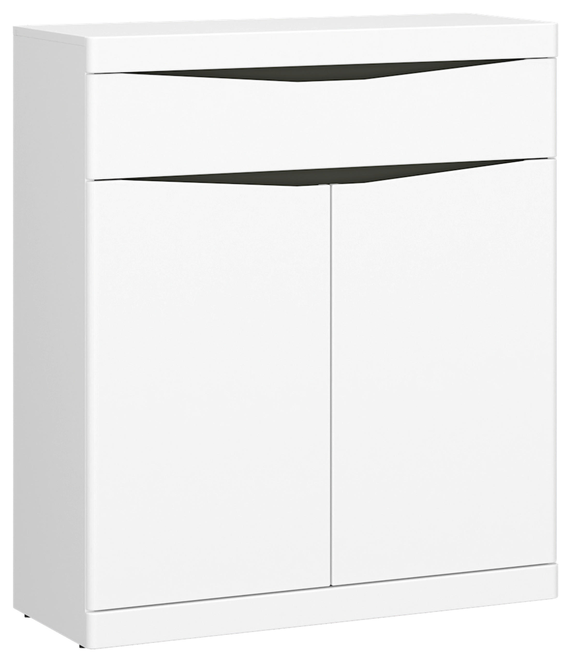 Schuhschrank Turino Alpinweiss/grau B: 86 Cm