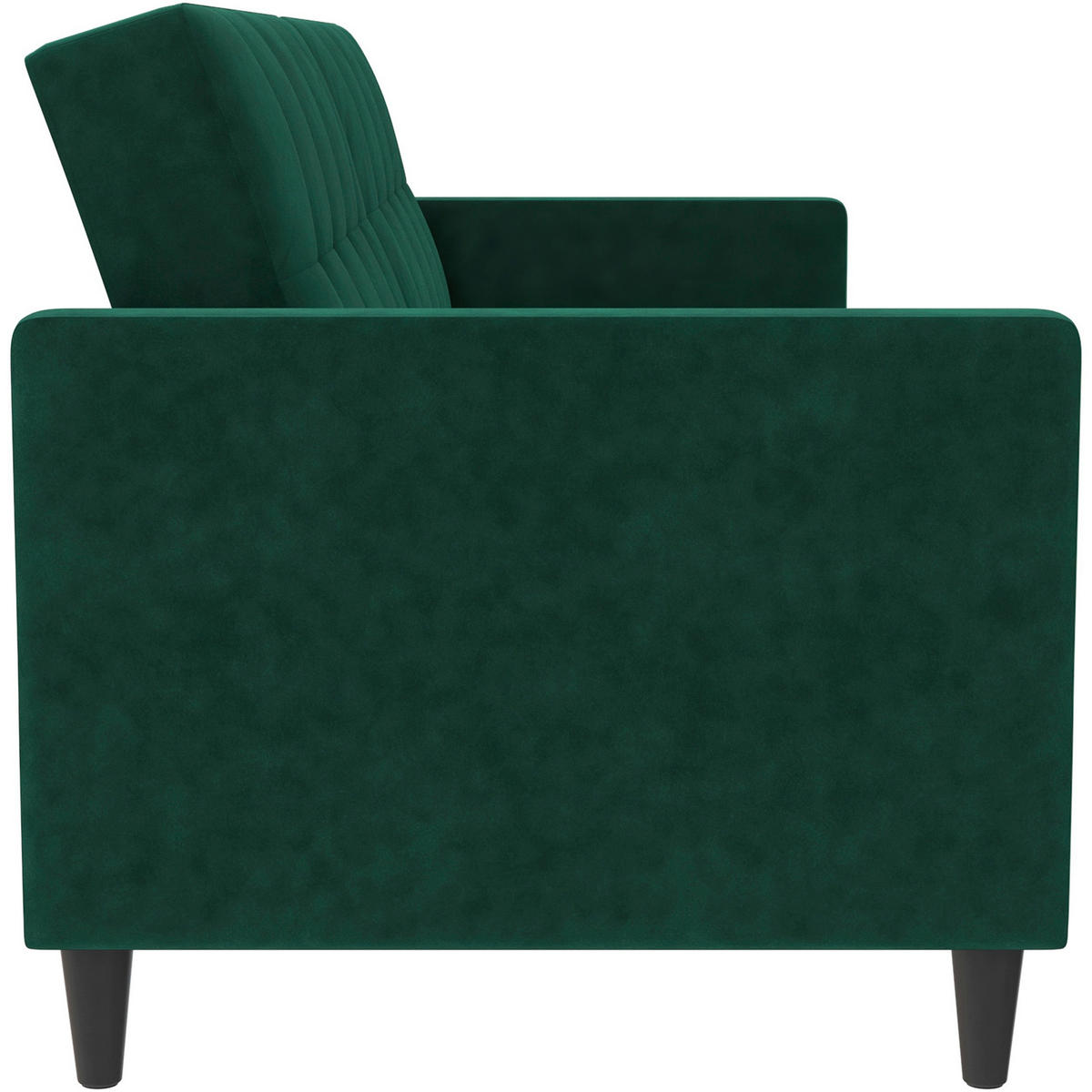 SCHLAFSOFA HANNOVER in Samt Dunkelgrün Vintage, Skandinavisch, Modern  - Dunkelgrün/Schwarz, Basics, Kunststoff/Textil (203/82/83cm) - Livetastic