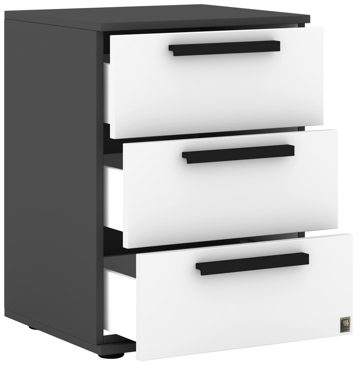 NACHTSCHRANK 46/48,6/46 cm furniert  - Dunkelgrau/Anthrazit, Design, Holzwerkstoff/Metall (46/48,6/46cm) - Musterring