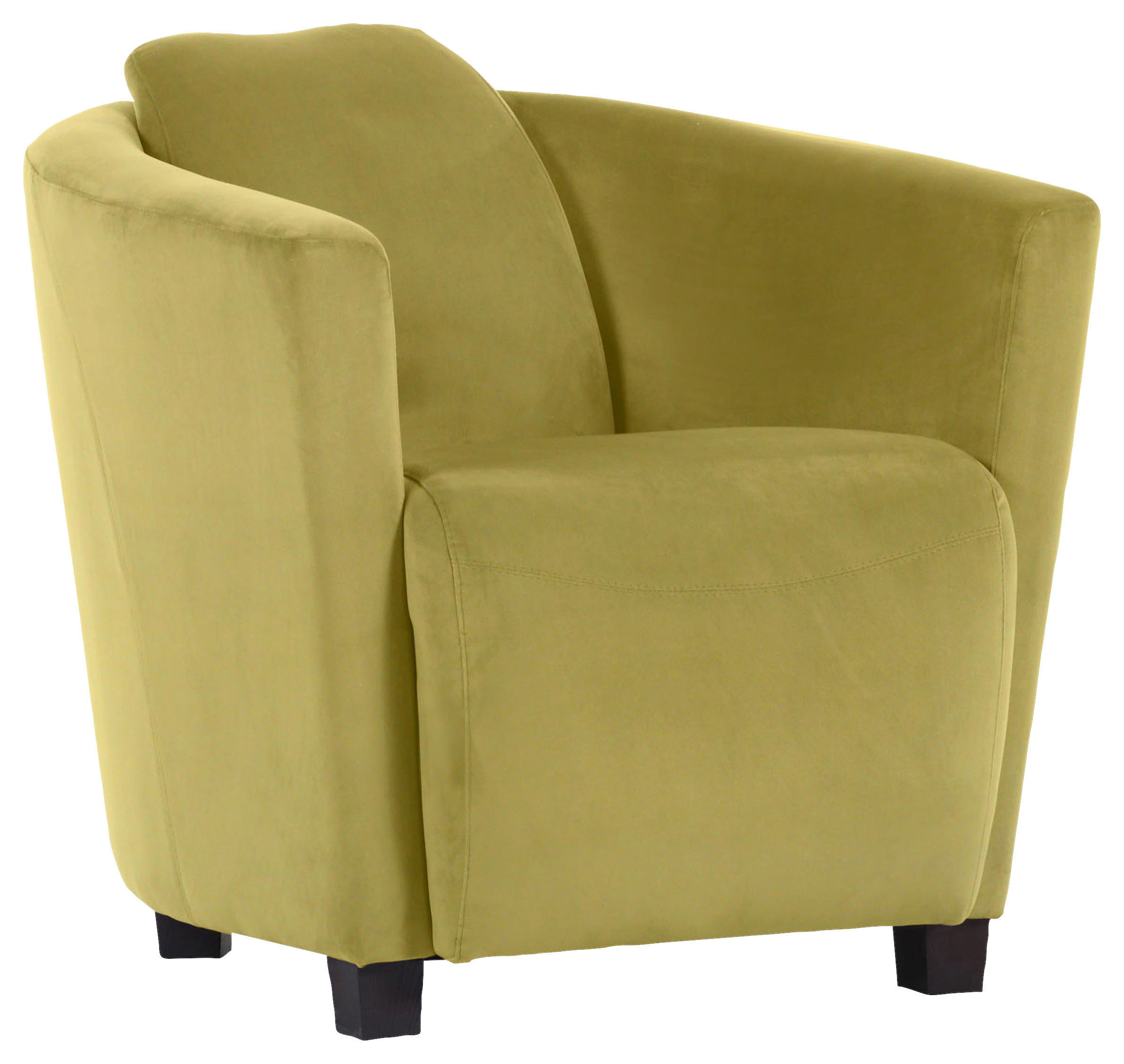 COCKTAILSESSEL in Mikrofaser Olivgrün  - Braun/Olivgrün, Design, Holz/Textil (72/72/85cm)