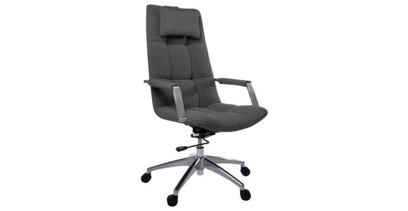 CHEFSESSEL Teddystoff Dunkelgrau - Dunkelgrau, Design, Kunststoff/Textil (66/115-125/73cm) - Novel