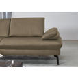 ECKSOFA in Echtleder Hellbraun  - Hellbraun/Schwarz, Design, Leder/Metall (157/325cm) - Dieter Knoll