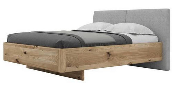 BETT 160/200 cm  in Grau, Eichefarben   - Eichefarben/Grau, Natur, Holz/Textil (160/200cm) - Valnatura