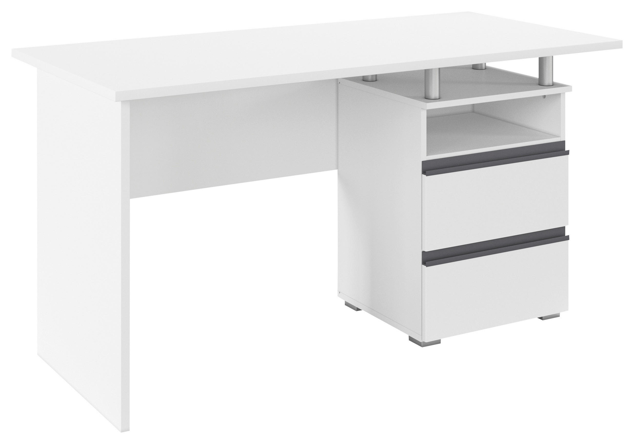 MLADINSKA PISALNA MIZA leseni material bela  - siva/bela, Trend, leseni material (140/66/75cm) - Xora