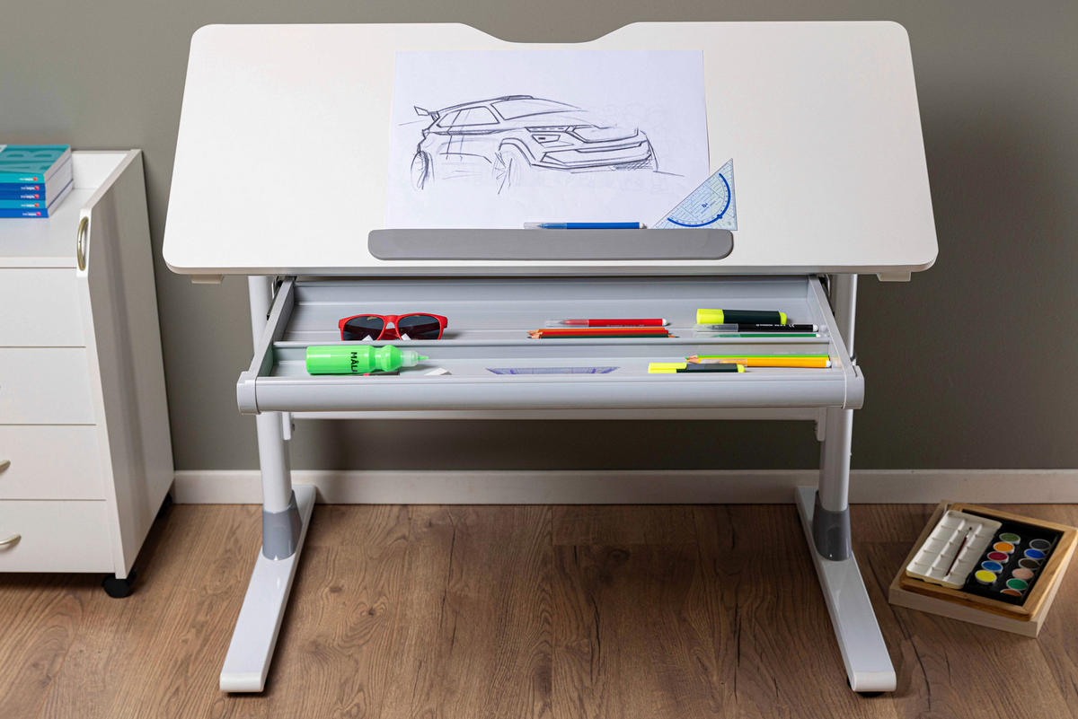 JUGENDSCHREIBTISCH  in Weiss  - Weiss, Modern, Holzwerkstoff/Metall (100/76/60cm) - MID.YOU