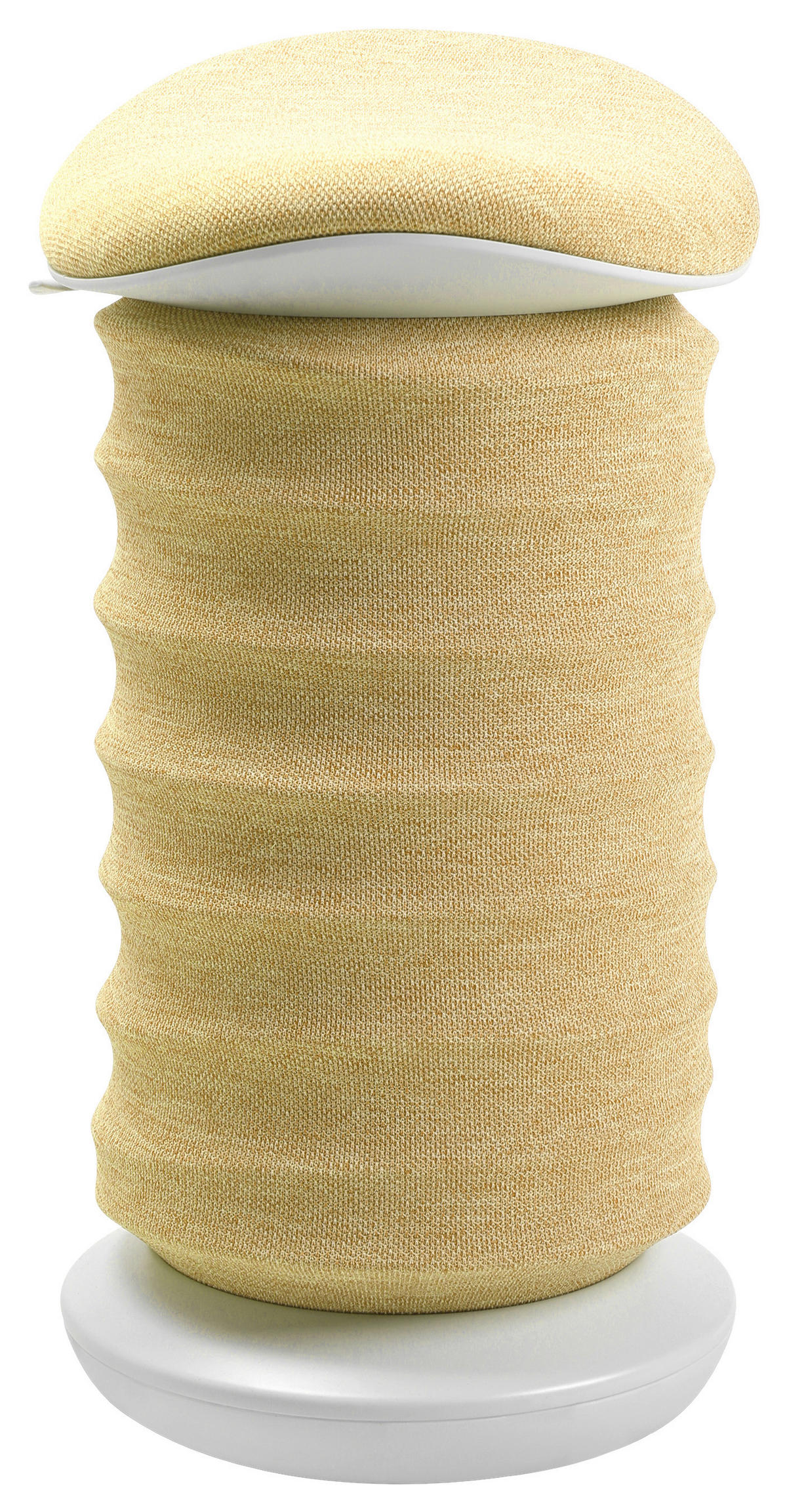 BÜROHOCKER Gelb, Weiß  - Gelb/Weiß, Design, Kunststoff/Textil (37,5/53-64/36cm) - Topstar