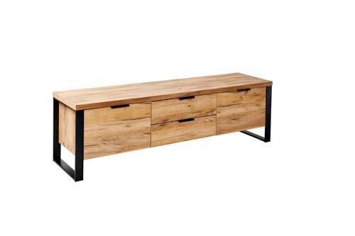 TV-ELEMENT - Eichefarben/Anthrazit, Design, Holzwerkstoff/Metall (152/45/40cm)