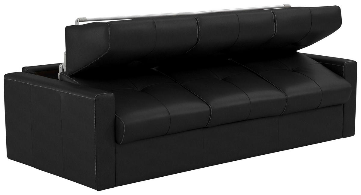 SCHLAFSOFA Schwarz  - Schwarz, Konventionell, Leder/Kunststoff (206/81/96cm) - Novel