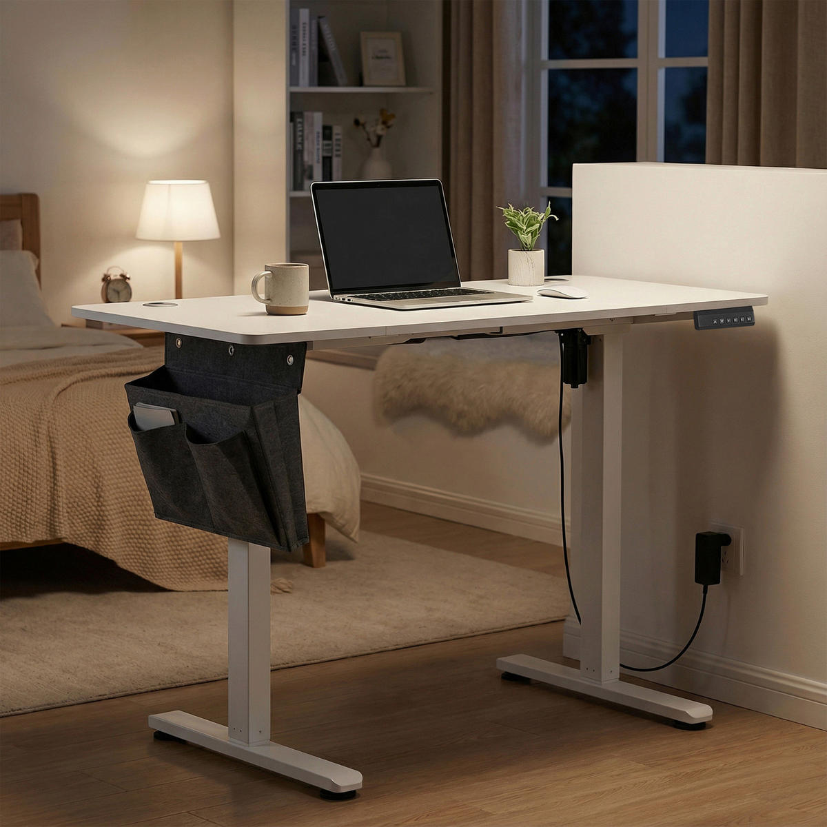 SCHREIBTISCH 120/60/72-120 cm Weiß elektrisch höhenverstellbar  - Weiß, Basics, Holzwerkstoff/Kunststoff (120/60/72-120cm) - Boxxx