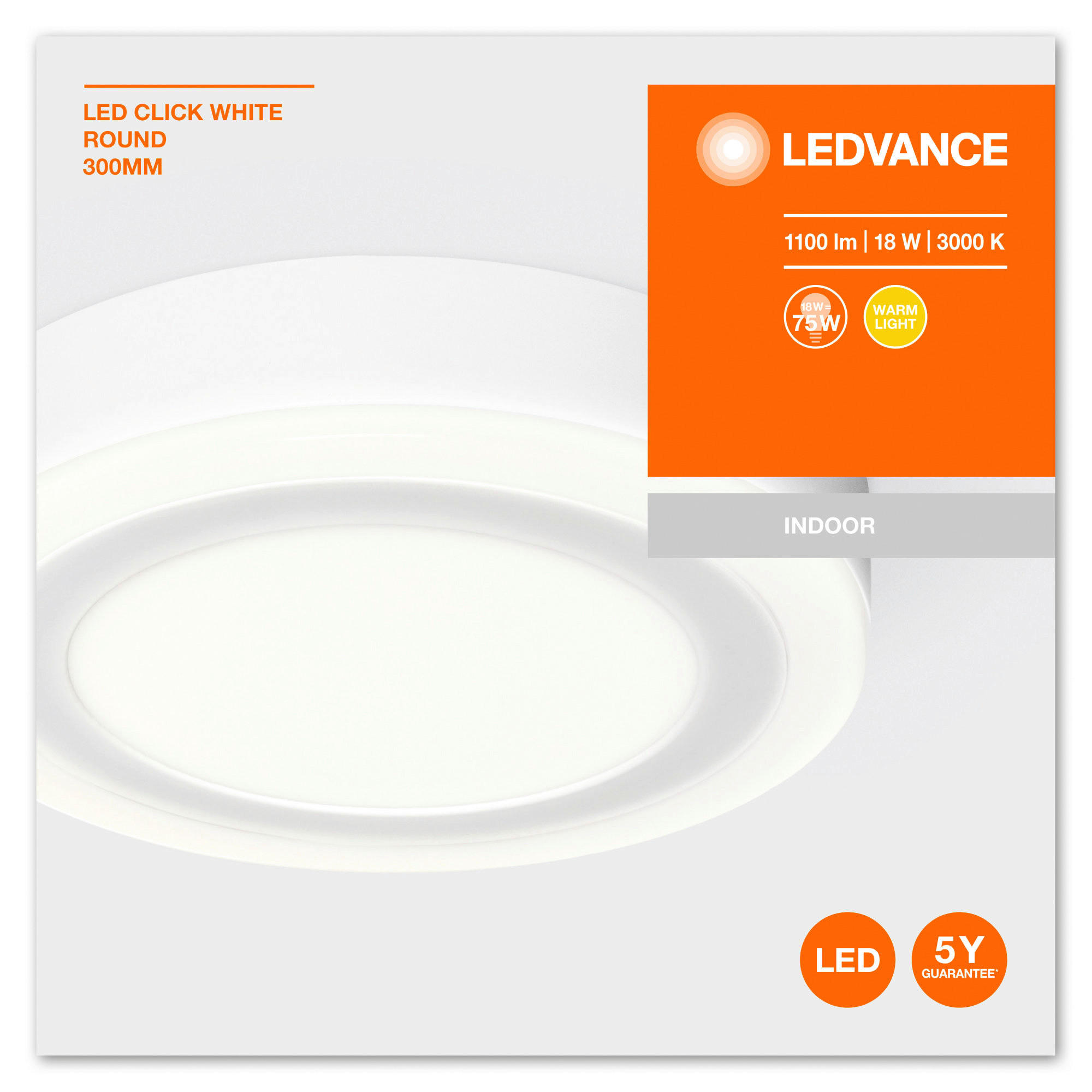 LED-DECKENLEUCHTE LED Click White RD - Weiß, Basics, Kunststoff/Metall (29,9/4,5cm) - Ledvance