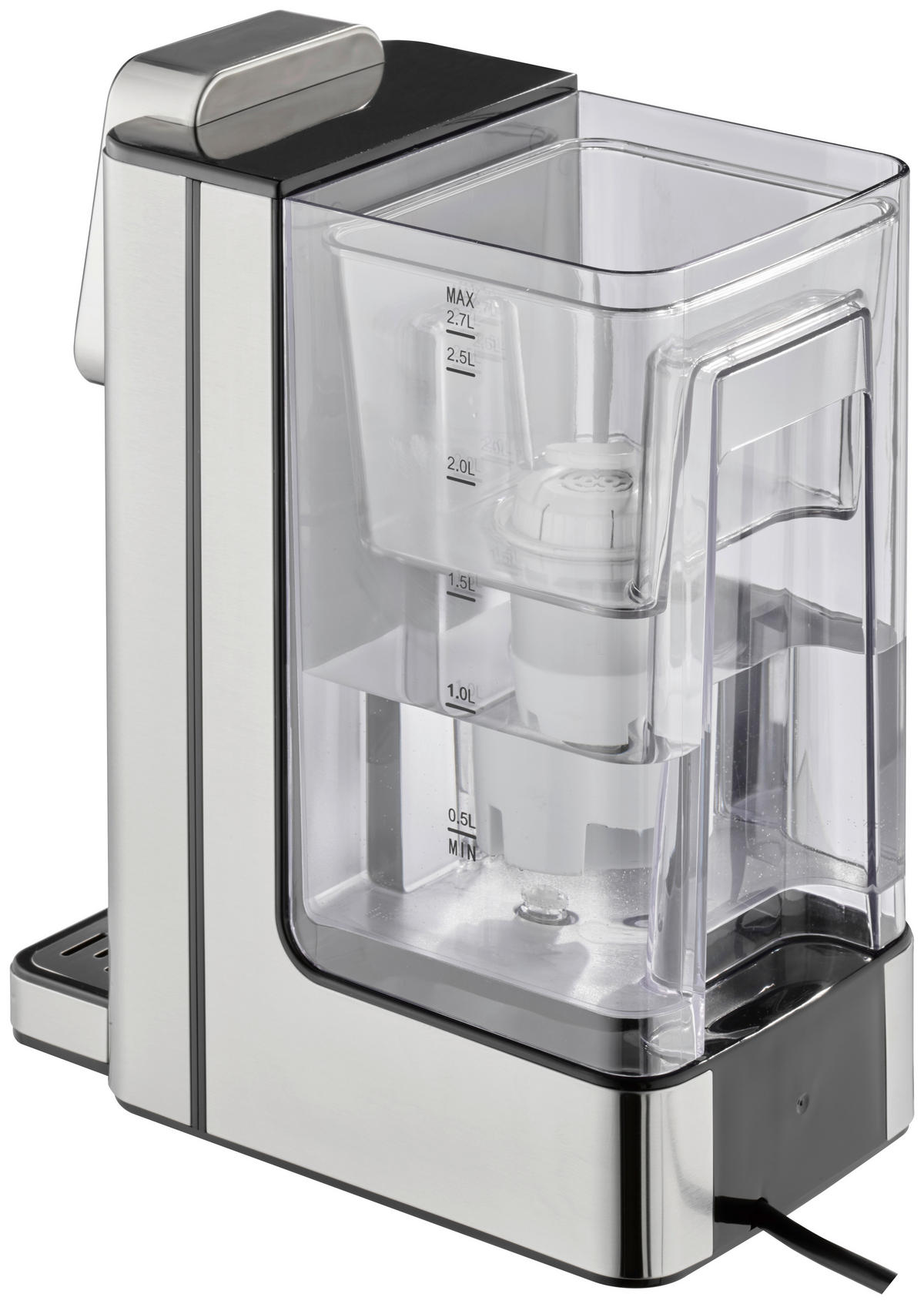 TURBO HEISSWASSERSPENDER HW 660 2,7 L  - Schwarz Hochglanz/Edelstahlfarben, Basics, Kunststoff/Metall (15,5/31,5/25,5cm) - CASO Design