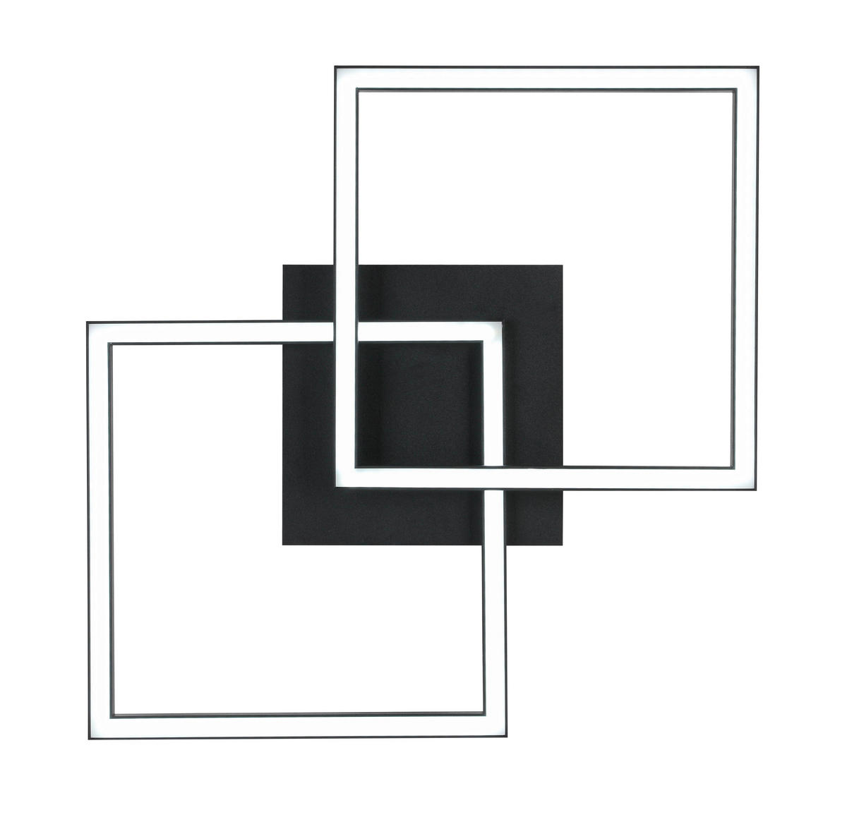 LED PLAFONJERA - bela/crna, Trendi, metal/plastika (53,2/33,4/7,5cm) - Boxxx