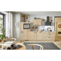 KÜCHENBLOCK PN 100 280 cm  in Eichefarben, Beigebraun  - Eichefarben/Beigebraun, Design, Holzwerkstoff/Metall (280cm) - Pino