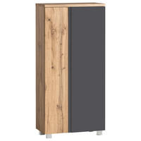 Dulap Mediu 65/130/35 cm  - gri/stejar Wotan, Modern, material pe bază de lemn (65/130/35cm) - Held