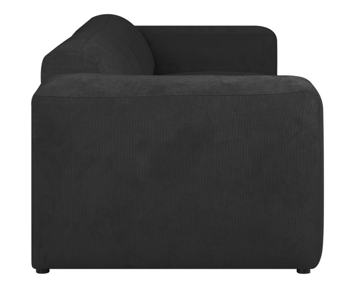 3-SITZER-SOFA in Cord Anthrazit  - Anthrazit/Schwarz, Design, Kunststoff/Textil (247/75/104cm) - MID.YOU