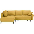 ECKSOFA in Webstoff Gelb  - Gelb/Schwarz, LIFESTYLE, Textil/Metall (191/250cm) - Carryhome