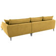 ECKSOFA  in Webstoff Currygelb  304/196 cm  - Currygelb/Schwarz, KONVENTIONELL, Textil/Metall (304/196cm) - Hom`in