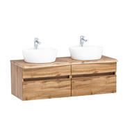 WASCHTISCHKOMBI 121 cm  - Eiche Wotan/Weiß, Natur, Keramik/Holzwerkstoff (121cm) - Xora