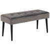 HOCKERBANK in Metall, Textil Schwarz, Dunkelgrau  - Dunkelgrau/Schwarz, Trend, Textil/Metall (95/45/38cm) - Livetastic