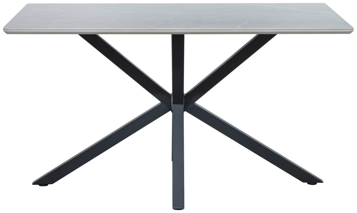 ESSTISCH in Metall, Keramik, Holzwerkstoff 140/90/76 cm  - Hellgrau/Schwarz, Design, Keramik/Holzwerkstoff (140/90/76cm) - Boxxx