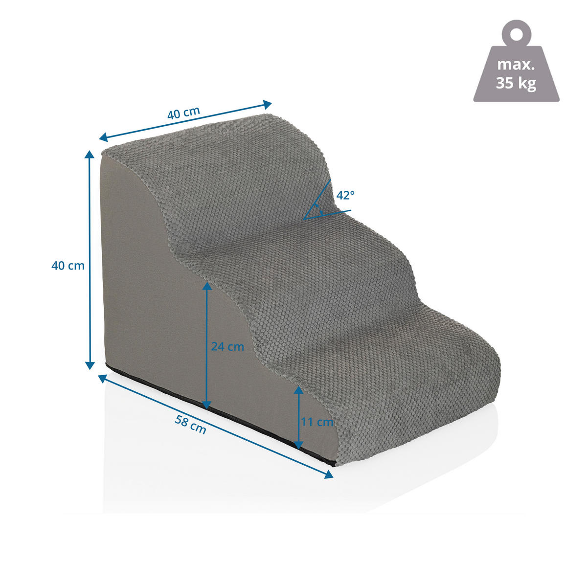 TIERHAUS - Grau, MODERN, Textil (40/40/58cm) - MID.YOU