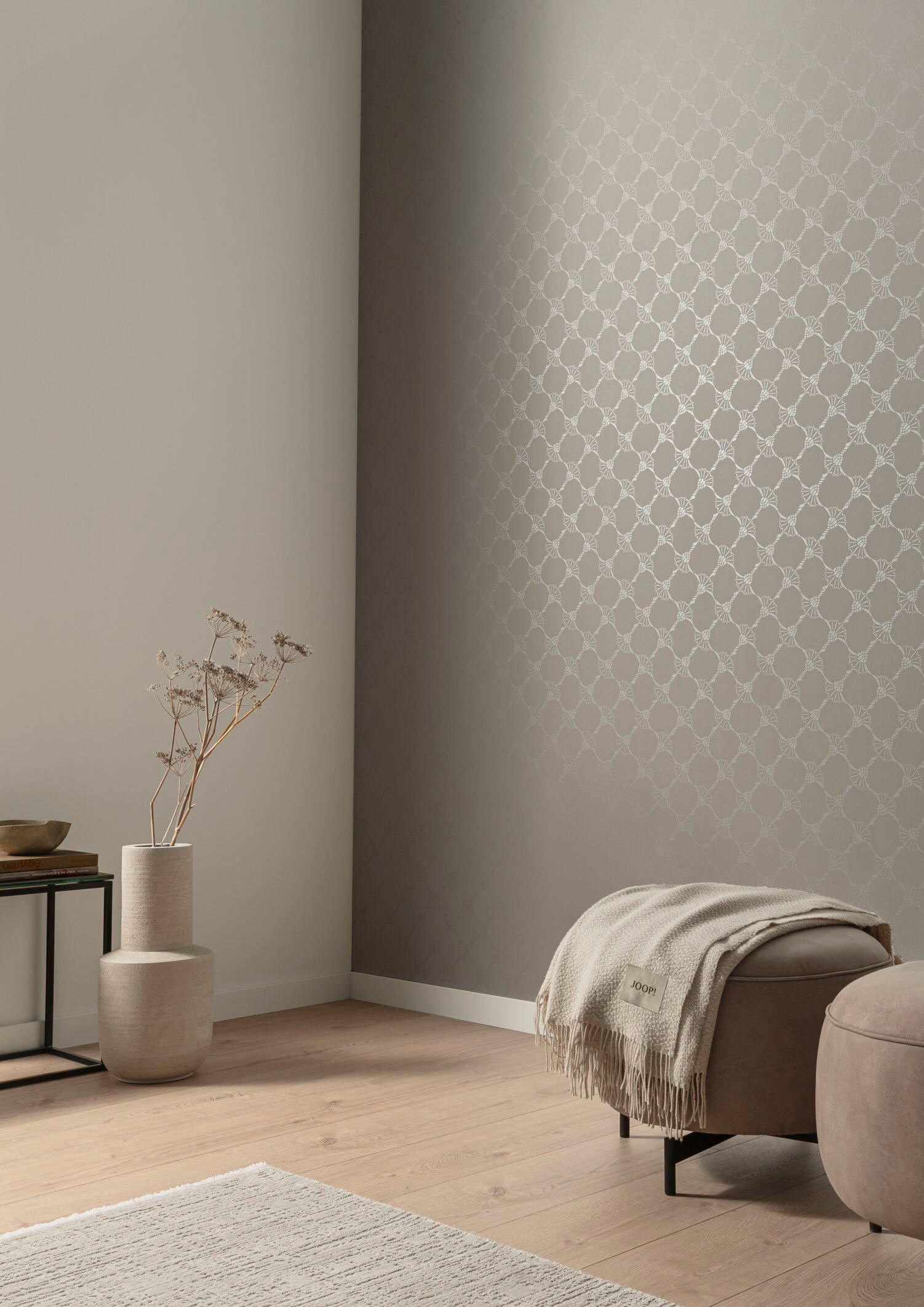 VLIESTAPETE 10.05 m J! CORNFLOWER  - Grau, Design, Textil (53/1005cm) - Joop!