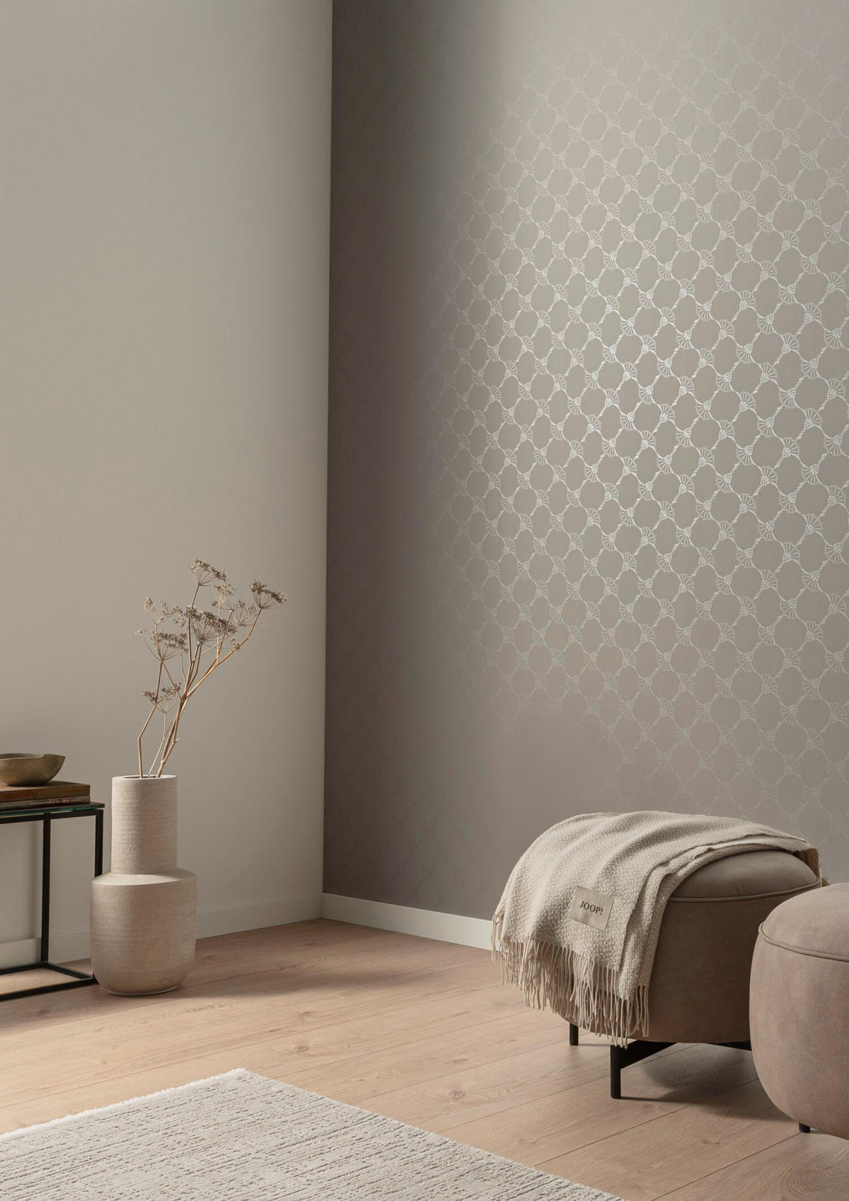 VLIESTAPETE 10.05 m J! CORNFLOWER  - Grau, Design, Textil (53/1005cm) - Joop!