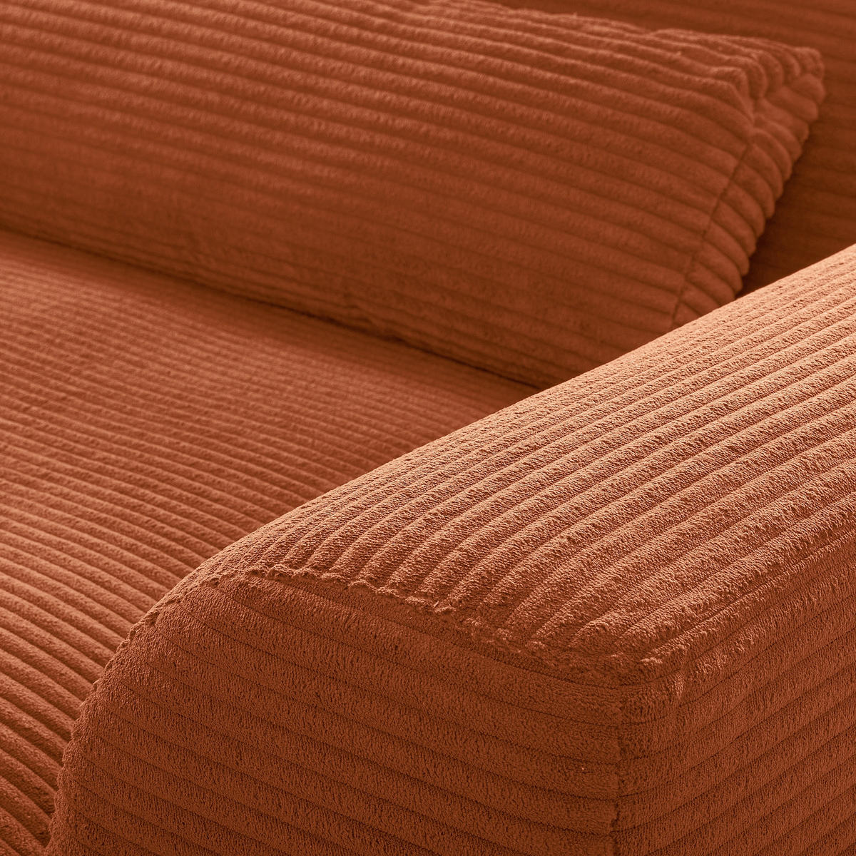 ECKSOFA Kupferfarben Cord Nierenkissen, Rückenkissen  - Schwarz/Kupferfarben, Design, Textil/Metall (172/313cm) - P & B