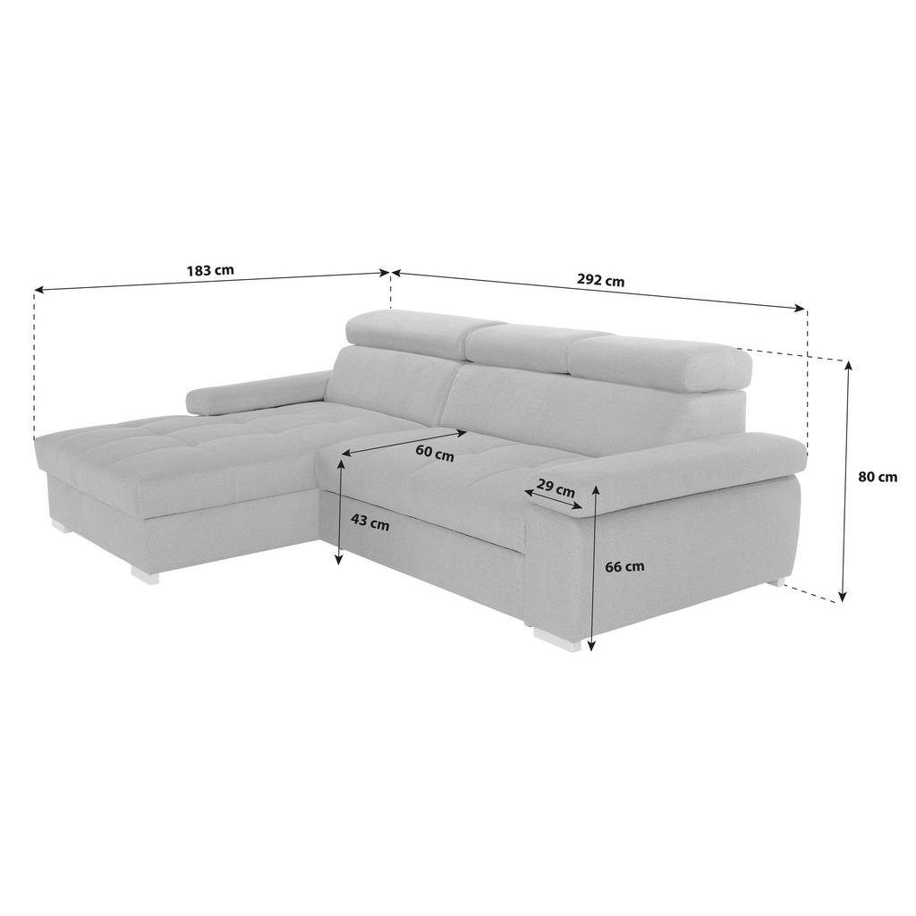 Thumbnail - Livetastic Ecksofa, Graphit, Textil, 3-Sitzer, 292x183 cm, Made in EU, Rücken echt, Wohnzimmer, Sofas & Couches, Wohnlan...