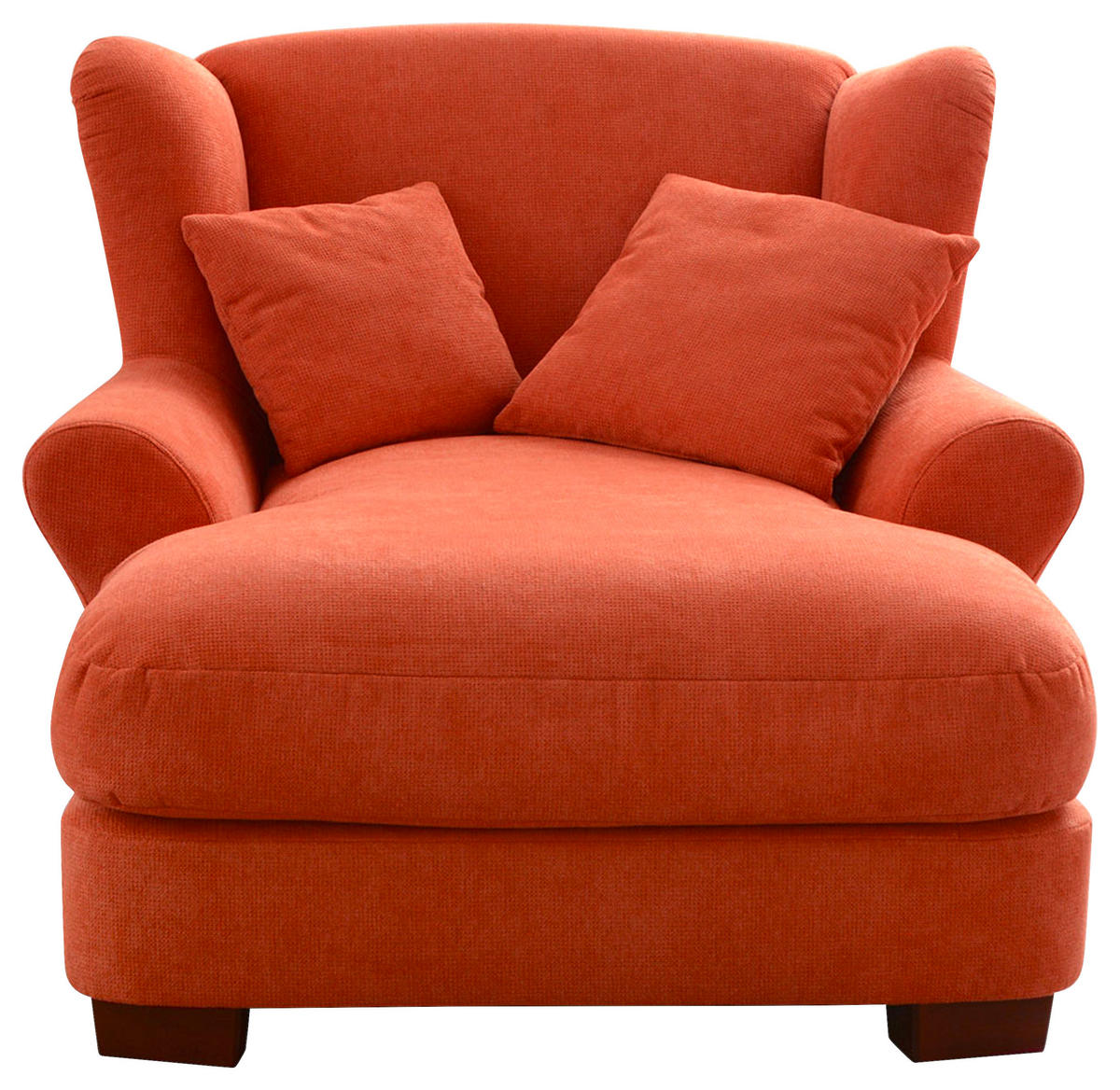 XXL-SESSEL Flachgewebe Terracotta    - Terracotta, ROMANTIK / LANDHAUS, Holz/Textil (120/101/142cm) - Cantus