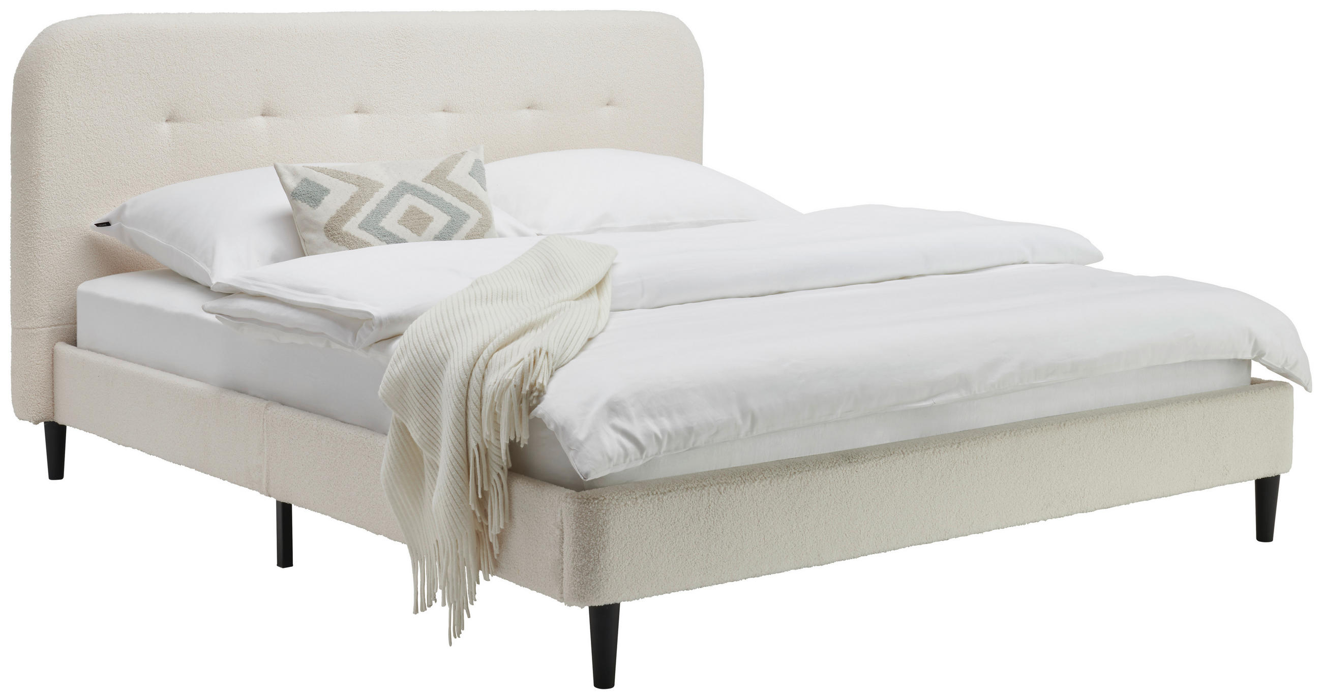 TAPECIRANI KREVET   180/200 cm   bijela  - bijela/prirodne boje, Moderno, drvo/plastika (180/200cm) - Livetastic