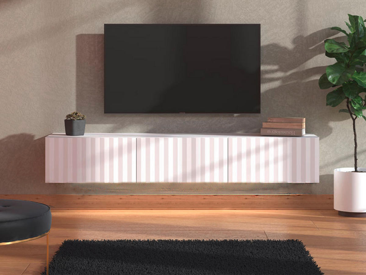 TV-ÁLLVÁNY fehér  - magasfényű fehér/fehér, Basics, faalapú anyag (192/31,5/42cm) - Xora
