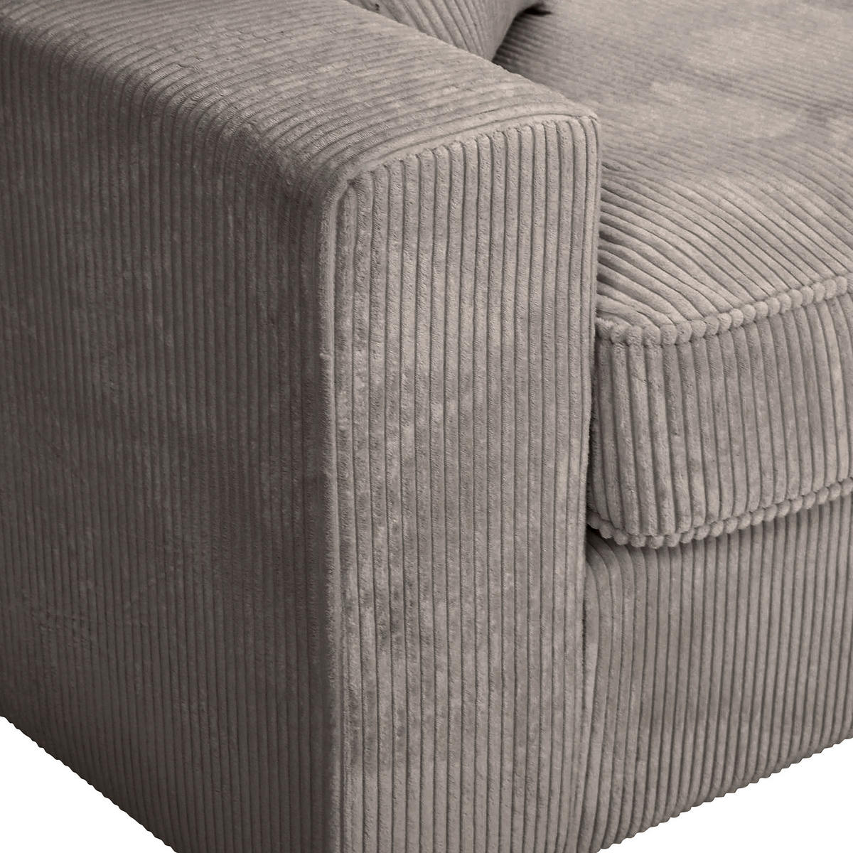ECKSOFA Taupe Cord Zierkissen, Rückenkissen, Rücken echt  - Taupe/Schwarz, MODERN, Kunststoff/Textil (307/228cm) - Carryhome