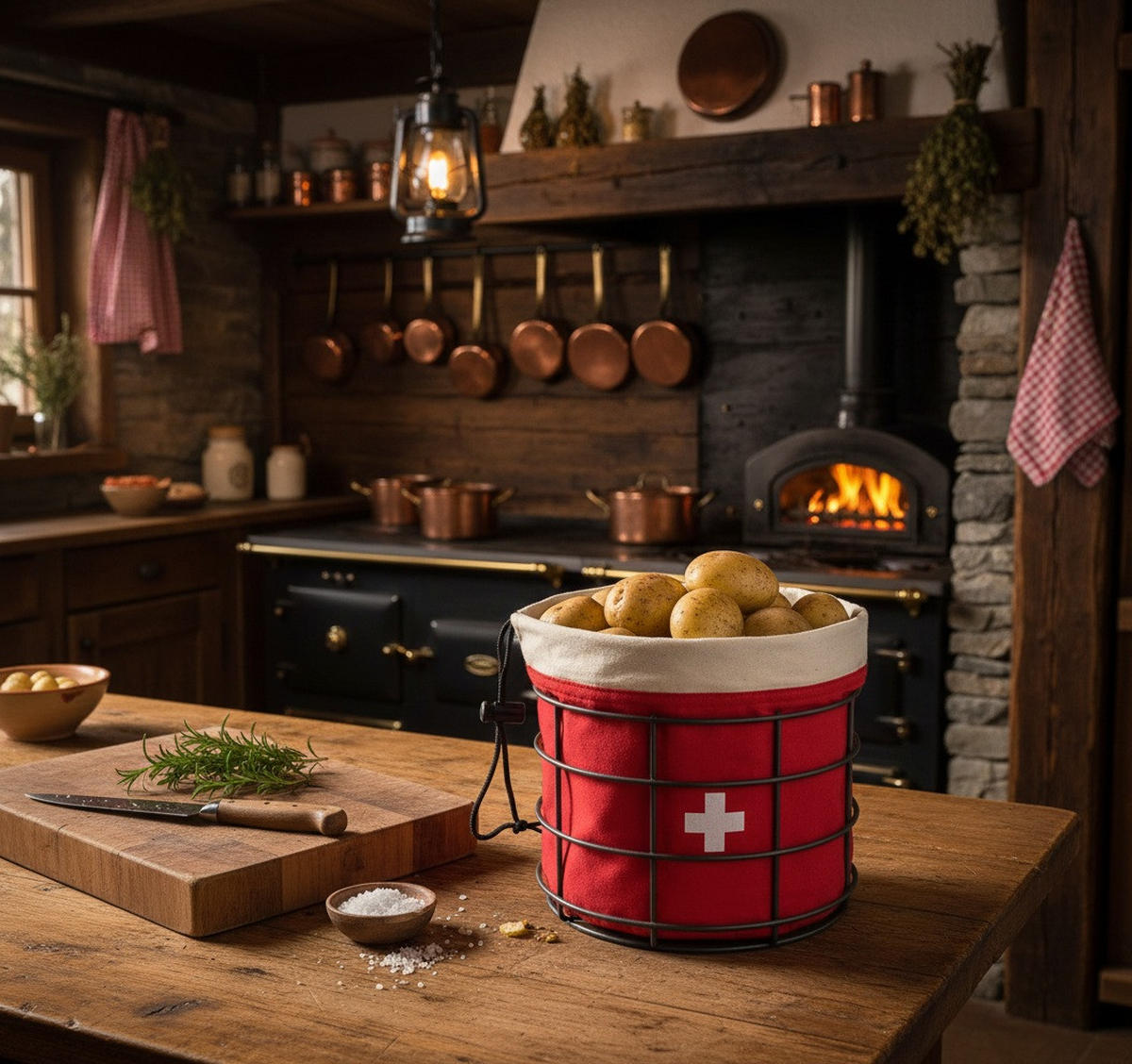 AUFBEWAHRUNGSBOX  - Weiss/Rot, Basics, Textil (20,00/21cm) - Heidi Cheese Line