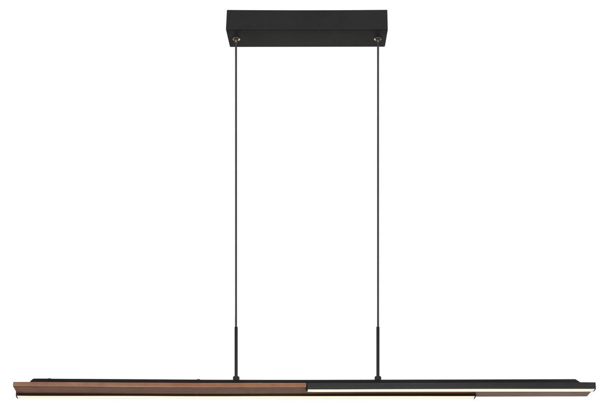 LED-HÄNGELEUCHTE 100,4/6/150 cm  - Dunkelbraun/Schwarz, Design, Kunststoff/Metall (100,4/6/150cm) - Globo