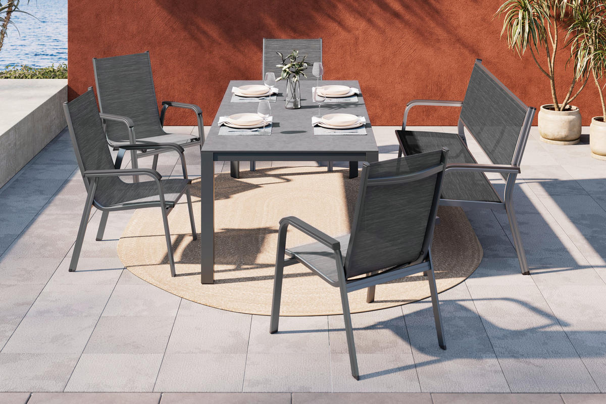 STOL VRTNI  antracit, siva  metal, plastika      - siva/antracit, Design, metal/plastika (220/100/75cm) - Amatio